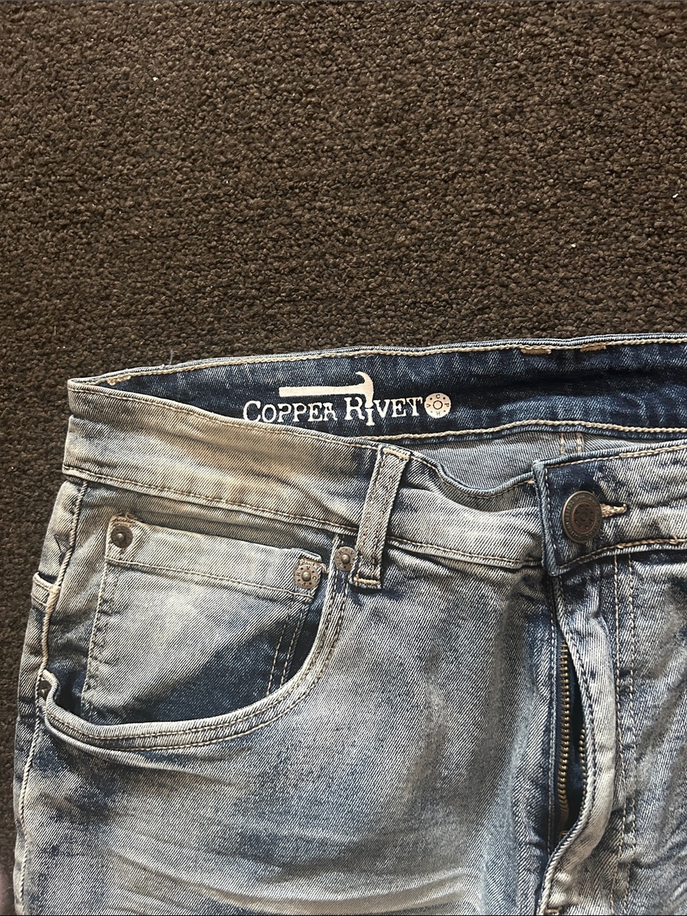 Men 36/36 Light Blue Distressed Flare Jeans 070726 - Picture 2 of 7
